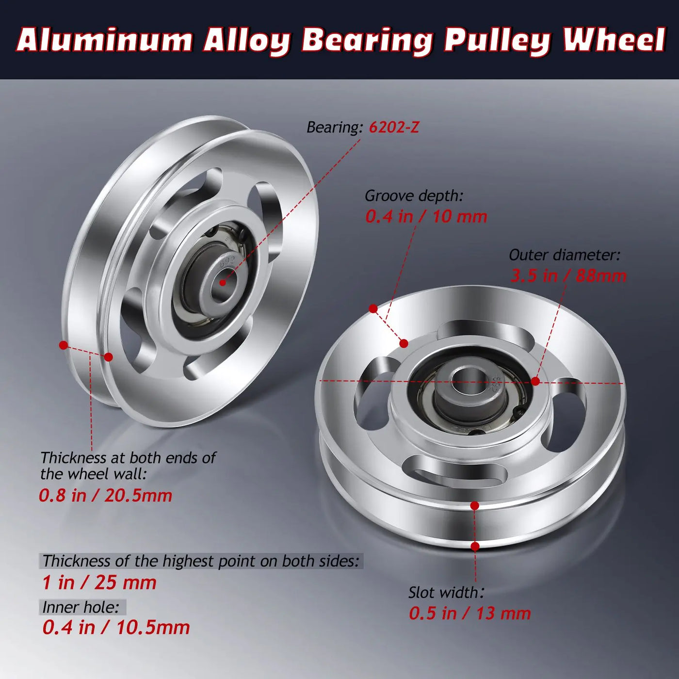 Aluminum Pulley Accessories Smooth Surface Gym Equipment Cable Machine Parts Fitness Tool Exercise Aid Workout Pulley Wheel