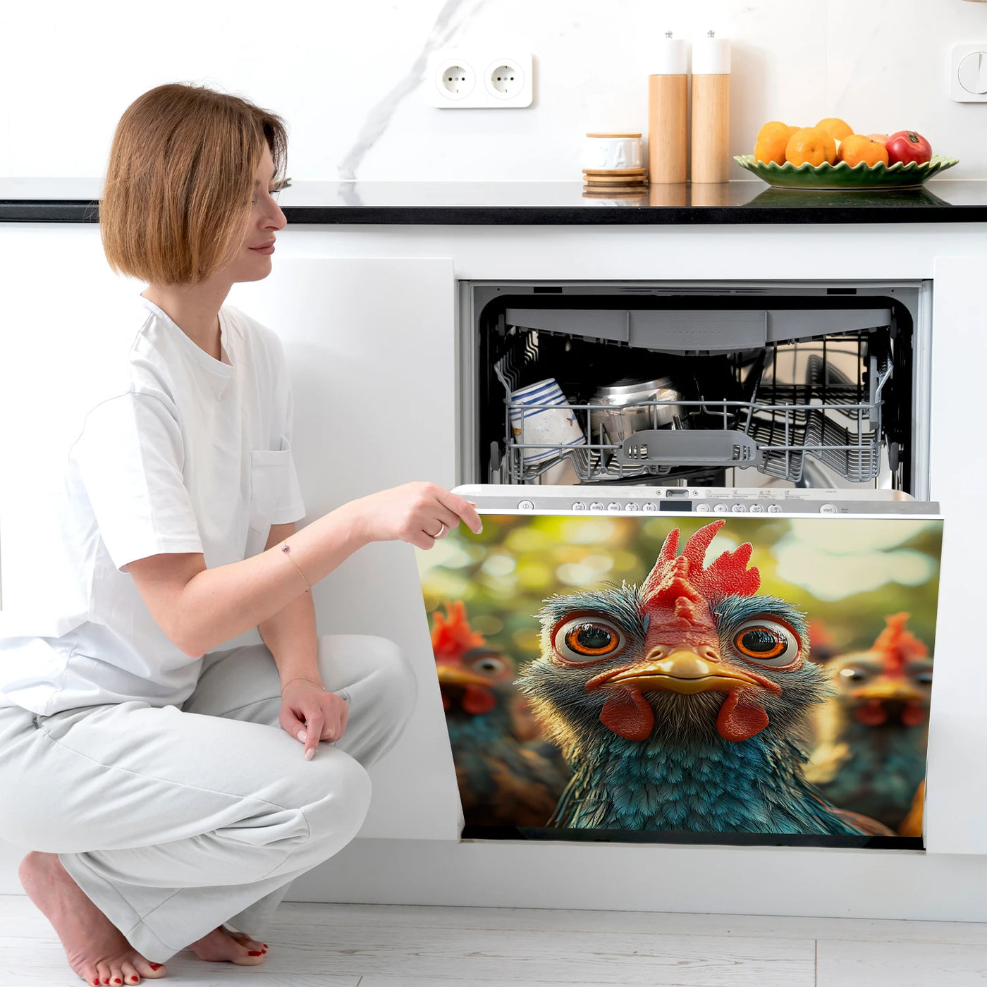 Easy-Clean Magnetic Dishwasher Door Cover - No Glue Needed, Perfect for Kitchen Decor & Stainless Steel Panels, 23.03x25.59 inch
