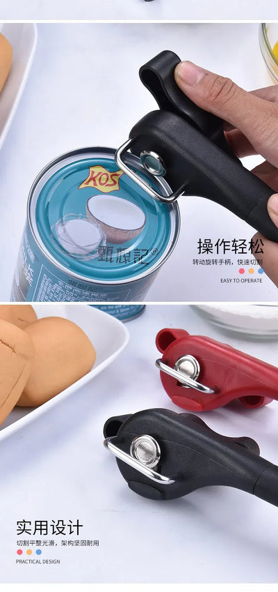 Easy Can Opener Safety Stainless Steel Manual Professional Effortless Openers with Turn Knob Household Kitchen Useful Tools