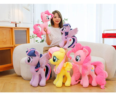 New My Little Pony Plush Doll Anime Twilight Sparkle Fluttershy Pinkie Pie Cartoon Soft Ornament Birthday Kawaii Toy Kid Gift