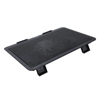 Laptop Fan Cooling Pad with Big Fans, Portable Laptop Cooling Fan with 2 in 1 USB Port, Blue LED Light, Adjustable Stand