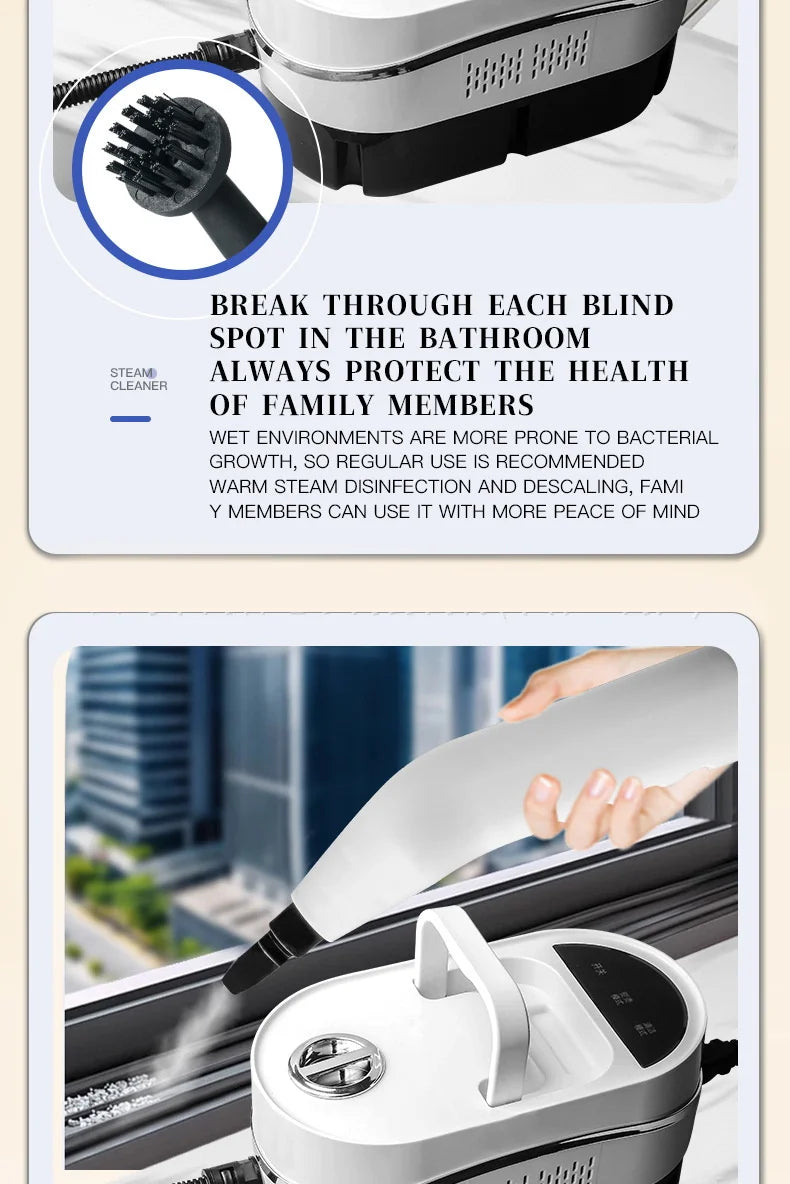 Steam Cleaner High Temperature Household Sterilization for Air Conditioner,Sofa,Kitchen Hood Car Handheld Steam Cleaner EU Plug