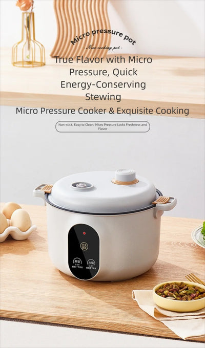 Easy 20cm Micro Pressure Cooker 2 L Non Stick Pressure Cooking Pot Quick Heating Anti-overflow Soup Stew Pot Household