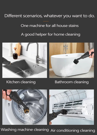 Steam cleaner, 3-level adjustable handle, 15-year heating element, 1.2-liter tank, portable steam cleaner for cleaning with 12 a