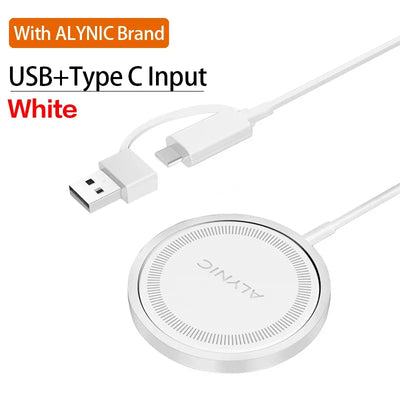 Magnetic Wireless Charger Pad Stand for iPhone 16 15 14 13 Pro Max Mini Airpods PD Macsafe Earphone Phone Fast Charging Station