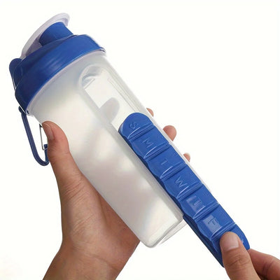 600ml 2-in-1 SmartWater Bottle with Medicine Case Leak Proof Sports Design Outdoor Adventures Fitness Travel Easy Carry Health