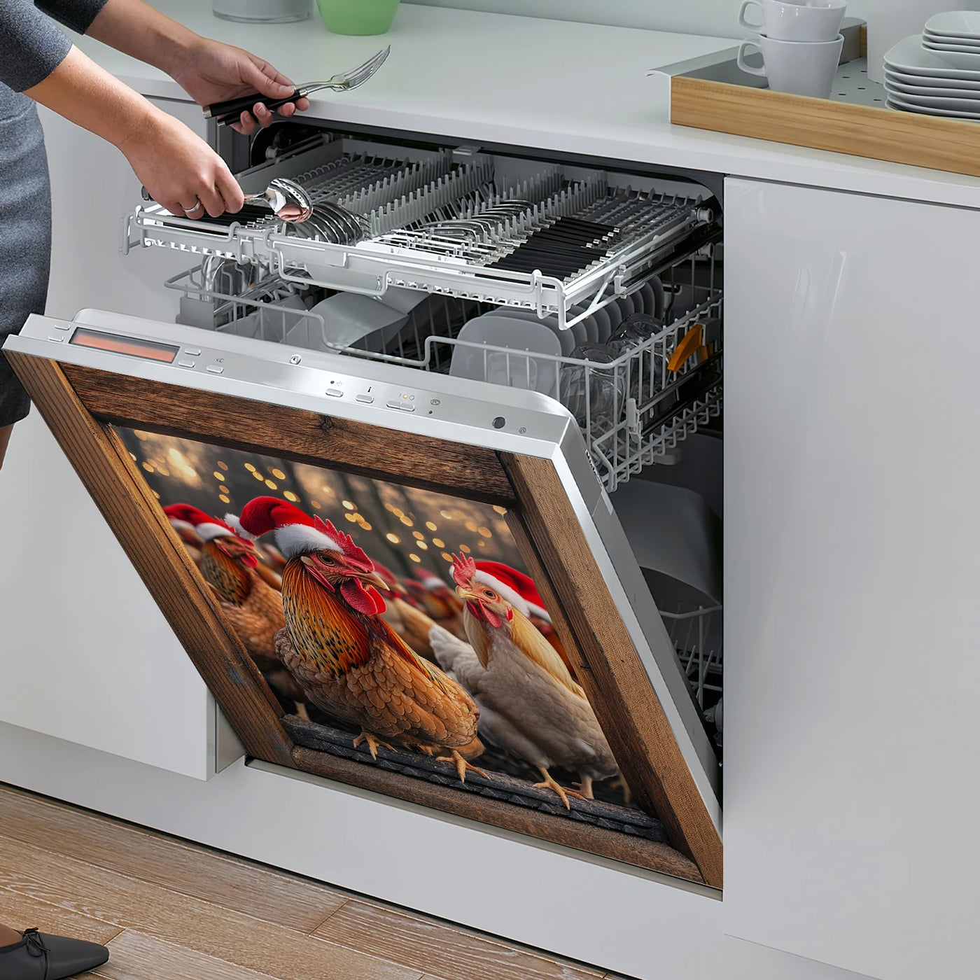 Easy-Clean Magnetic Dishwasher Door Cover - No Glue Needed, Perfect for Kitchen Decor & Stainless Steel Panels, 23.03x25.59 inch