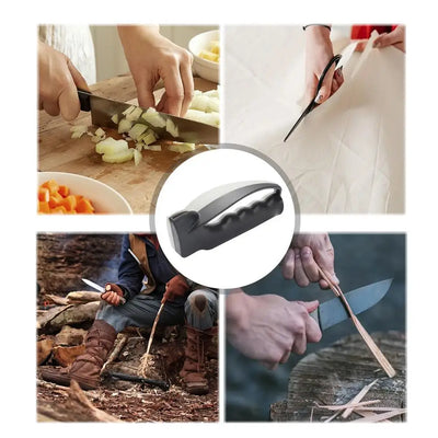 Multi - functional Manual Knife Sharpener - Ceramic & Diamond Tool, for Kitchen & Outdoor Use, Scissor Sharpening Included