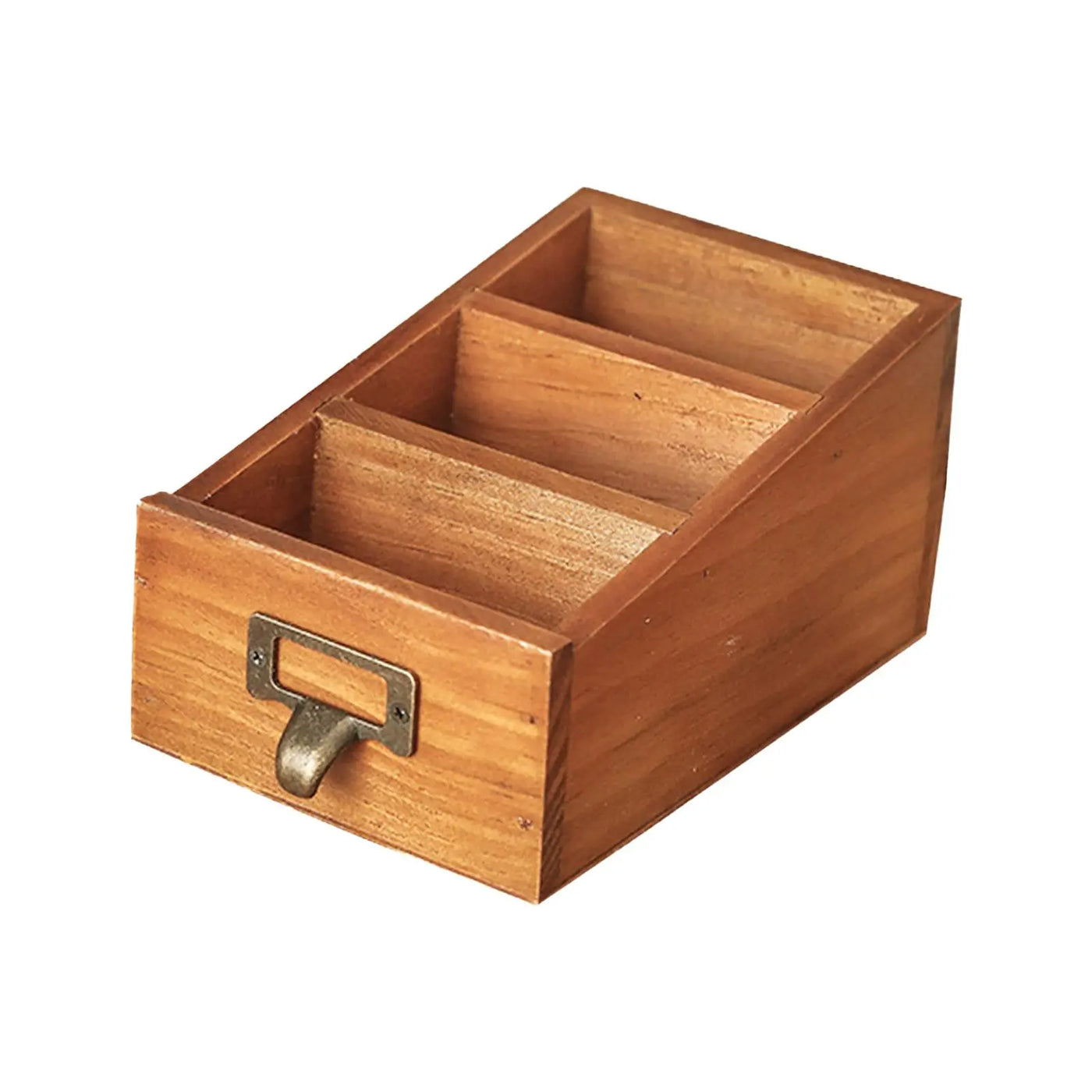 Wooden Desktop Organizer with 3 Compartments Compact Office Supplies Makeup Organizer for Bathroom Office Home Vanity Countertop