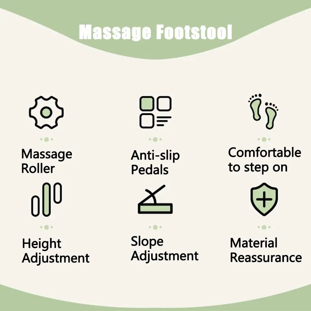 Ergonomic Massage Footstool Durable Adjustable Height Under Desk