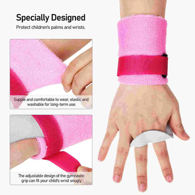 4 Pcs Gymnastics Grips Adjustable Elastic Wrist Straps Girls Kids Palm Protectors Workout Equipment Training Accessories Sport