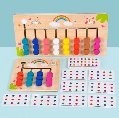 Montessori Learning Toys Mobile Color and Shape Puzzle,Matching Brain Teasers Logic Game Early Educational Wooden Toys for Kids