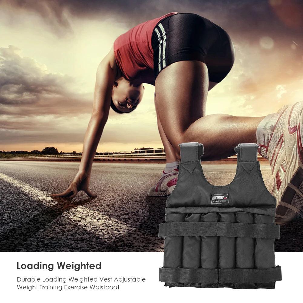 15kg 20kg 50kg Loading Weighted Vest Adjustable Exercise Training Fitness Jacket Gym Workout Boxing Vest Sand Fitness Waistcoat