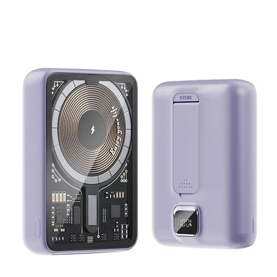 Portable Magnetic Wireless10000mAh Transparent Power Bank Supports PD20W 15W Charging Mobile Power Supply  for iPhone