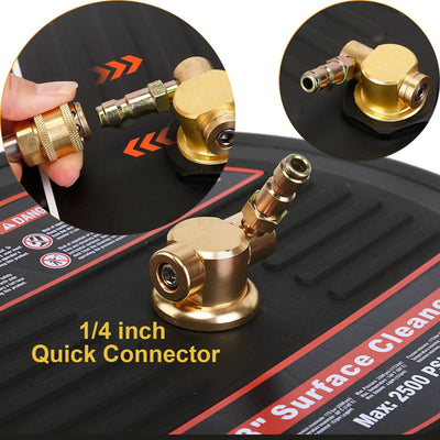 2500 PSI 13 Inch Pressure Washer Surface Ground Floor Cleaner Brush Water Broom for Karcher Lavor Anlu 1/4" Inch Quick Connector