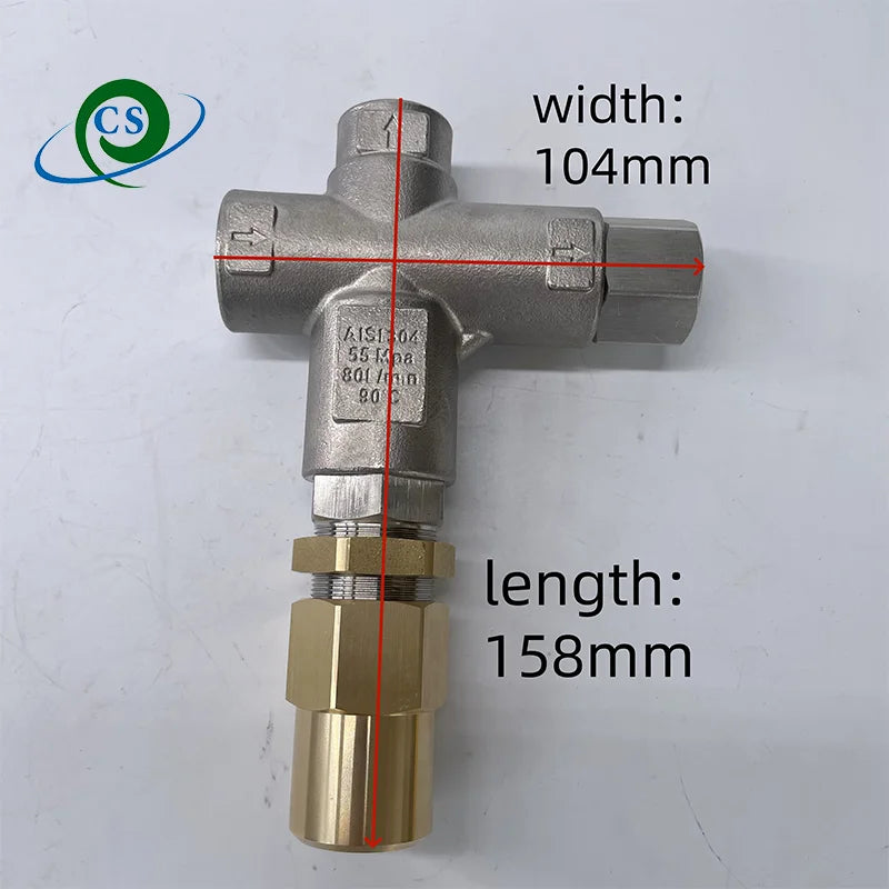 500-600bar 80L/min Pressure Washer Adjustable high pressure washer parts regulator bypass pressure washer unloader valve VHP60