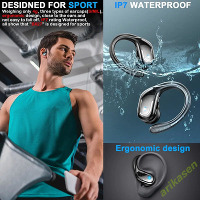 75Hrs Bluetooth 5.3 Earphones IP7 Waterproof Wireless Headphones