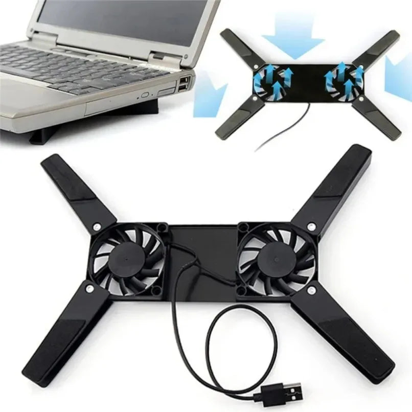 1PCS Air-cooling Laptop Cooler Laptop Cooling Pad USB Powered Cooling Dock Bracket Stand Dual Fan for PC Fan Gaming Accessory
