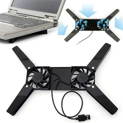 1PCS Air-cooling Laptop Cooler Laptop Cooling Pad USB Powered Cooling Dock Bracket Stand Dual Fan for PC Fan Gaming Accessory