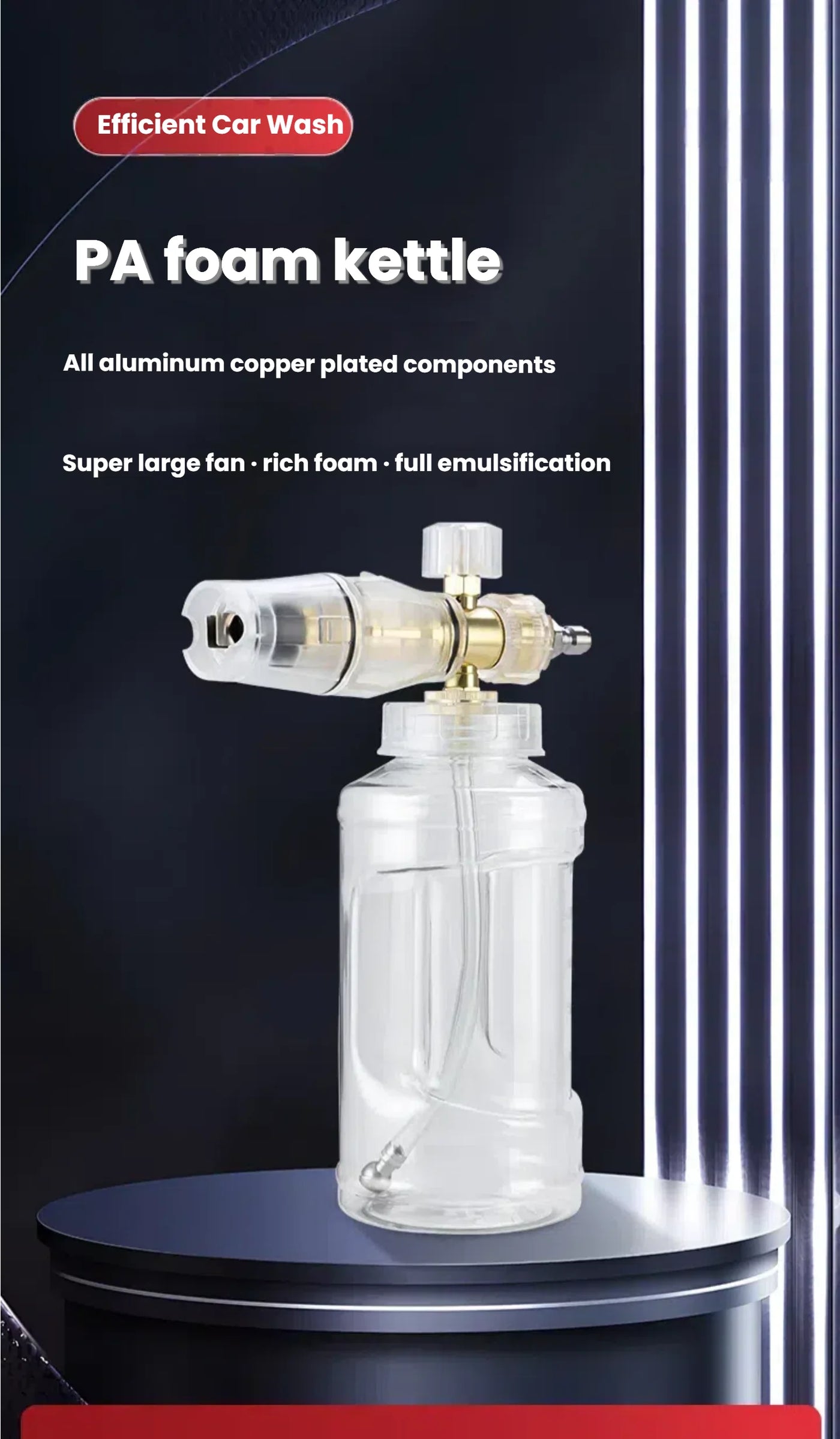 Pressure Washer Foam Cannon， Foam Generator Snow Foam Lance， 1/4” Quick Connector， Adjustable Sprayer Nozzle，Pressure Washer Kit