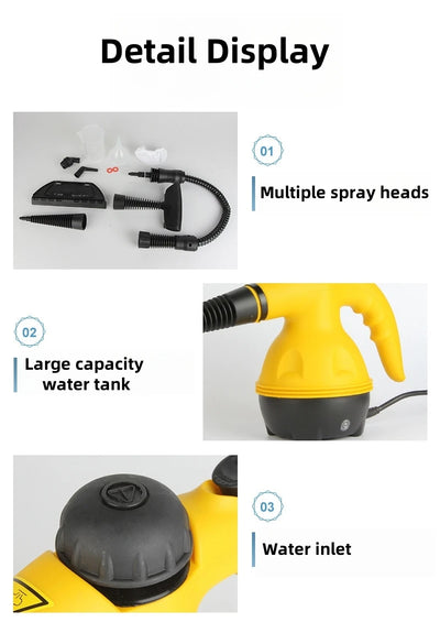 1050W Small Household Handheld Steam Cleaner for High Temperature And High Pressure Kitchen Oil Pollution Air Conditioning Clean
