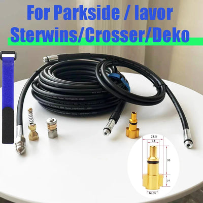 Pressure Washer Sewer Drain Water Cleaning Hose Car Washer Pipe Line Cleaning Kit Sewage Jet Hose For Lavor /  Sterwins / Vax