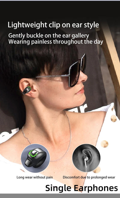Ear clip earphones, Bluetooth wireless earphone