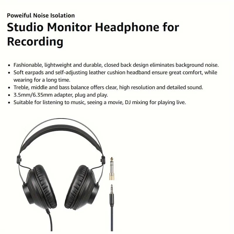 EYOUO Studio headphones with excellent sound quality, suitable recording, podcasting, DJing, and playing the keyboard.