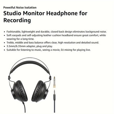 EYOUO Studio headphones with excellent sound quality, suitable recording, podcasting, DJing, and playing the keyboard.