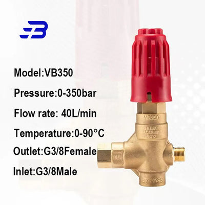 350 Bar 40lpm high pressure Washer Parts triple plunger pump regulating valve regulator unloader Bypass Unloader Valve