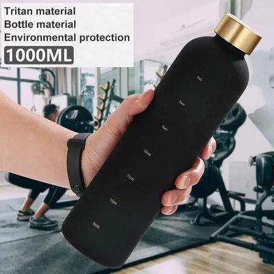 Water bottle, inspirational water bottle with time mark, reusable water bottle, suitable for gym fitness workout travel