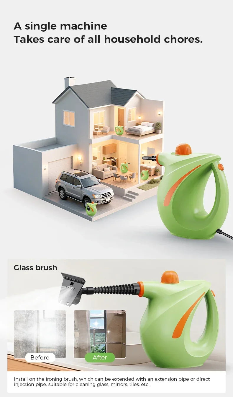 NEW Pressurized Handheld Steam Cleaner for Home, Portable Multi-purpose Deep Multi-surface Cleaning Steamer Machine