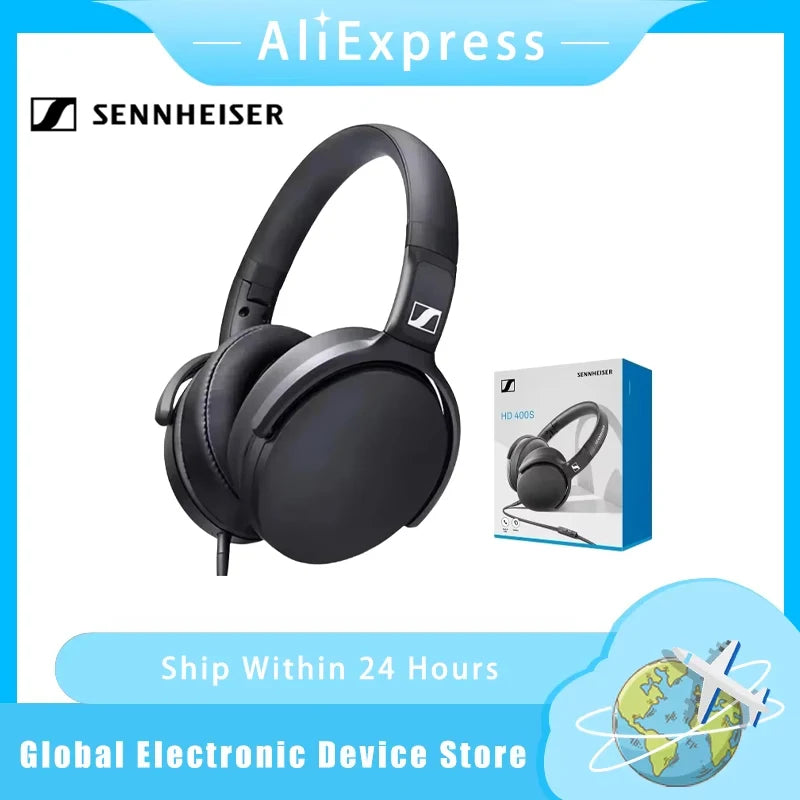 Sennheiser HD 400S Wired Professional Studio Headphones With Microphone Over Ear HiFi Monitor Music Headset Earphone