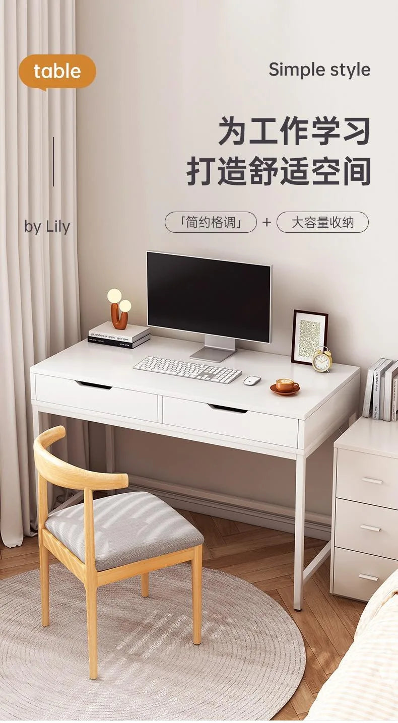 Home Computer Desk with Storage Shelves Modern Executive Study