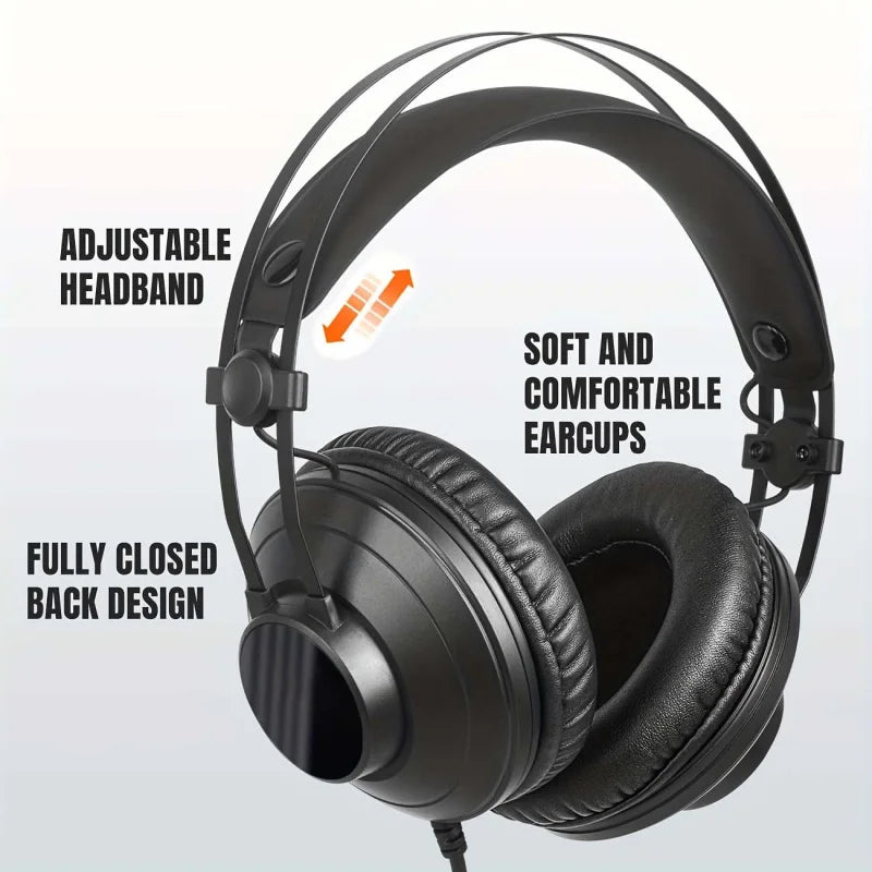 EYOUO Studio headphones with excellent sound quality, suitable recording, podcasting, DJing, and playing the keyboard.