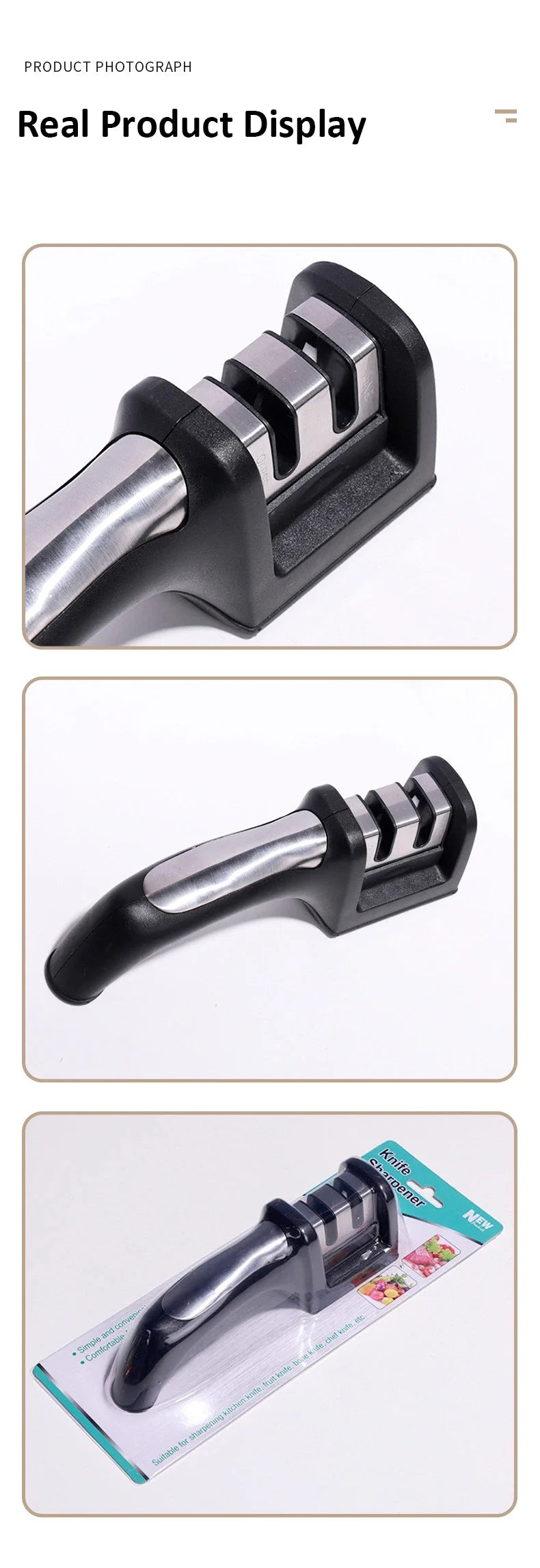 Kitchen Knife Edge-Eetting Tool Kitchen Two Segment Knife Sharpener Handheld Multi Function quick knife sharpening tool