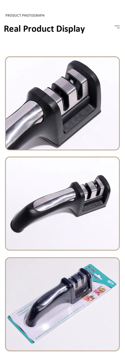 Kitchen Knife Edge-Eetting Tool Kitchen Two Segment Knife Sharpener Handheld Multi Function quick knife sharpening tool