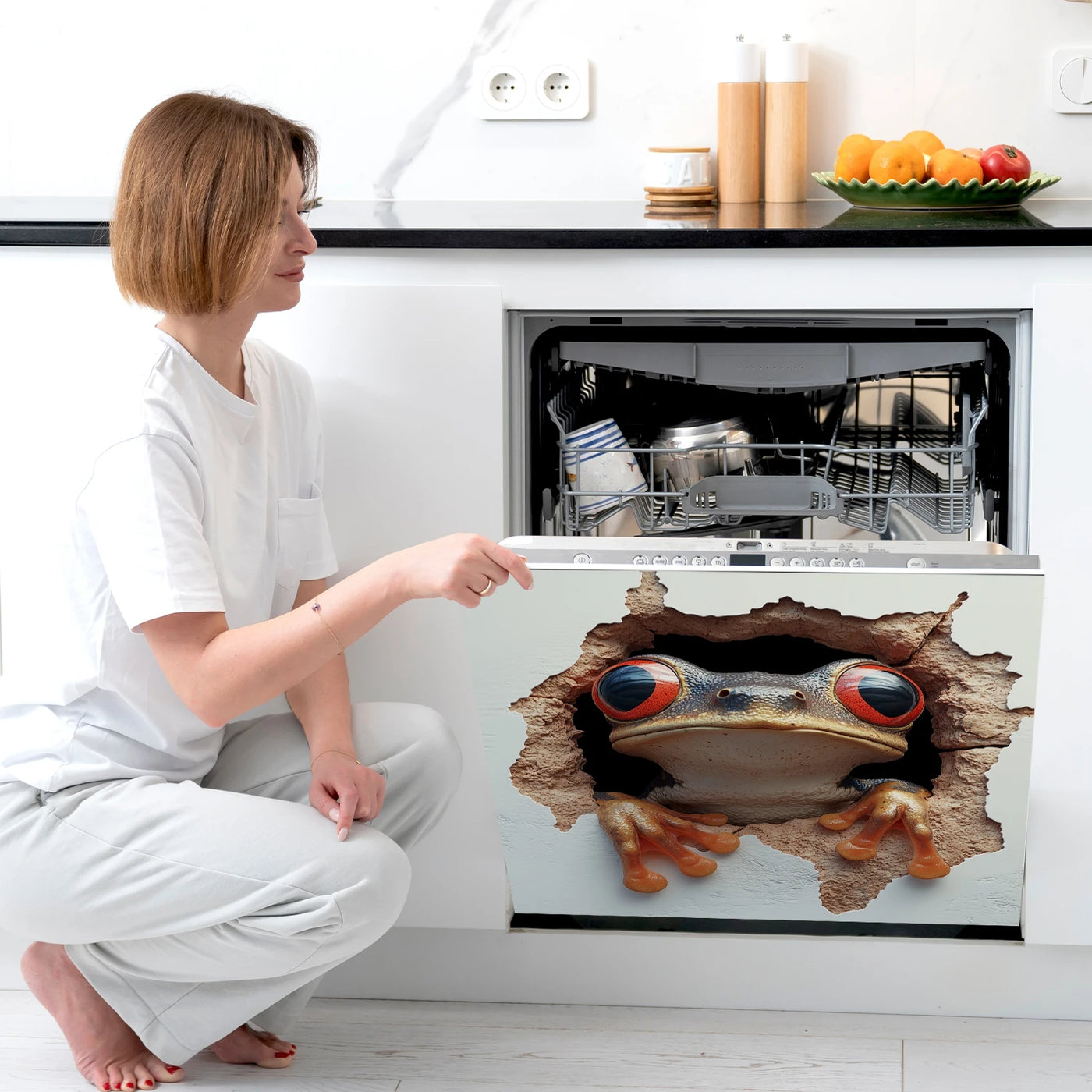 Easy-Clean Magnetic Dishwasher Door Cover - No Glue Needed, Perfect for Kitchen Decor & Stainless Steel Panels, 23.03x25.59 inch