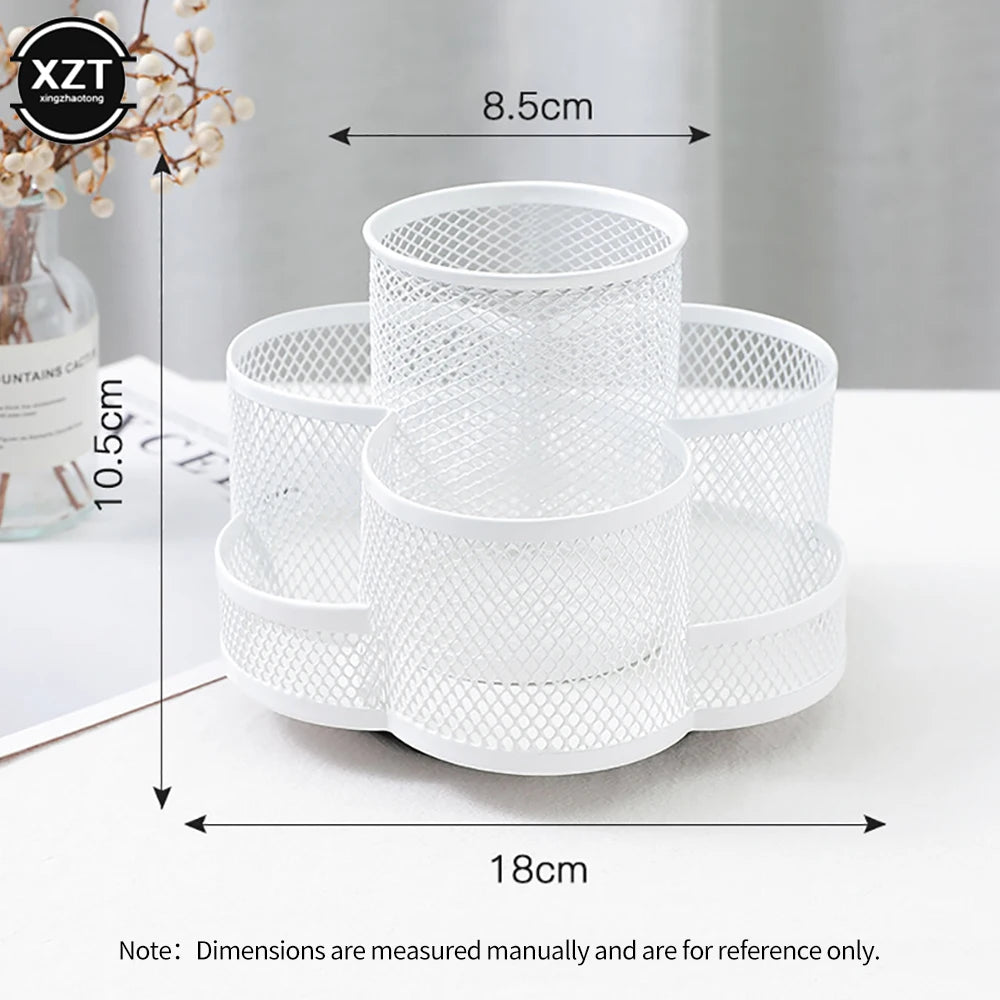 New Home Office Large Capacity Art Supply Space Saving 360 Degree Rotating 7 Compartments Pencil Holder Desk Organizer Workspace