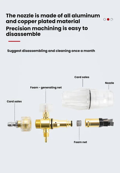 Pressure Washer Foam Cannon， Foam Generator Snow Foam Lance， 1/4” Quick Connector， Adjustable Sprayer Nozzle，Pressure Washer Kit