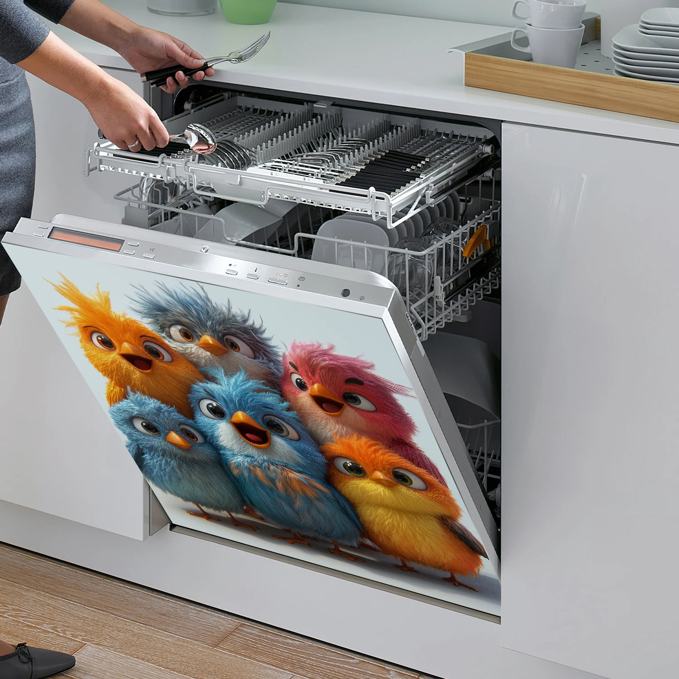 Easy-Clean Magnetic Dishwasher Door Cover - No Glue Needed, Perfect for Kitchen Decor & Stainless Steel Panels, 23.03x25.59 inch