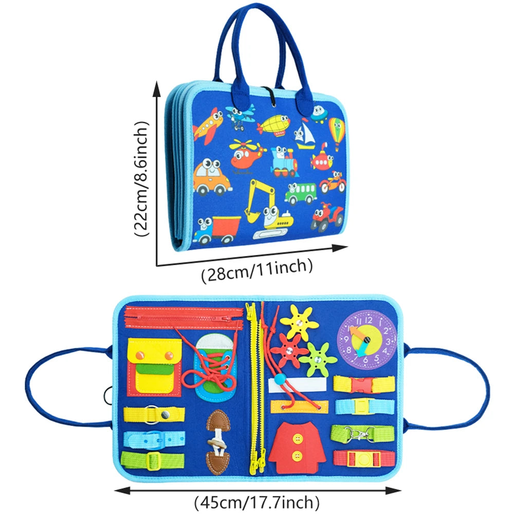 Montessori Busy Board for Toddlers Sensory Toy Preschool Learning Educational Travel Activities For Toddlers Fine Motor Skills