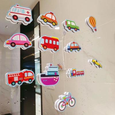 Baby Bath Toys for Toddlers Floating Foam Animals Cars Waterproof Bathtub Toys Early Learning Educational Gift for Kids Play Set