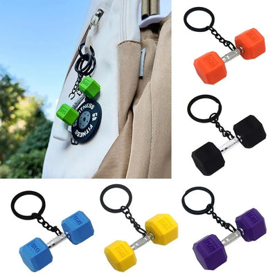 Gym Gifts DIY Barbell Keychain Gym Lovers PVC Charms Bags Keychain Kettlebell Dumbbell Pendant Keychain Jewelry Accessories