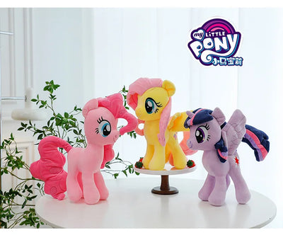 New My Little Pony Plush Doll Anime Twilight Sparkle Fluttershy Pinkie Pie Cartoon Soft Ornament Birthday Kawaii Toy Kid Gift