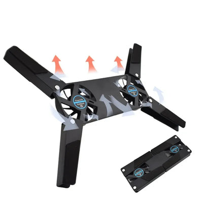 1PCS Air-cooling Laptop Cooler Laptop Cooling Pad USB Powered Cooling Dock Bracket Stand Dual Fan for PC Fan Gaming Accessory