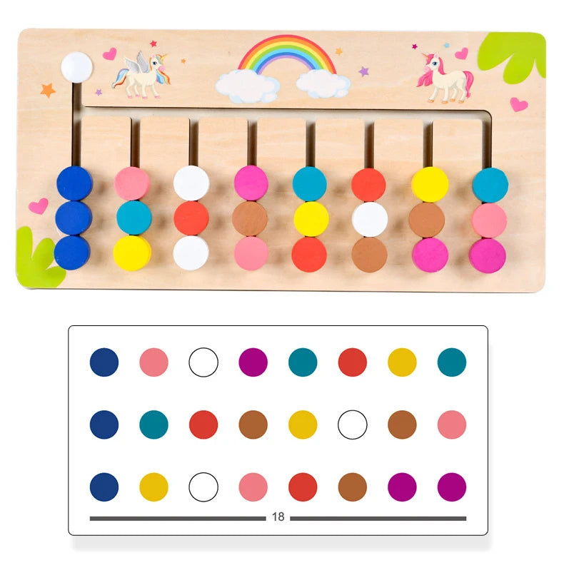 Montessori Learning Toys Mobile Color and Shape Puzzle,Matching Brain Teasers Logic Game Early Educational Wooden Toys for Kids