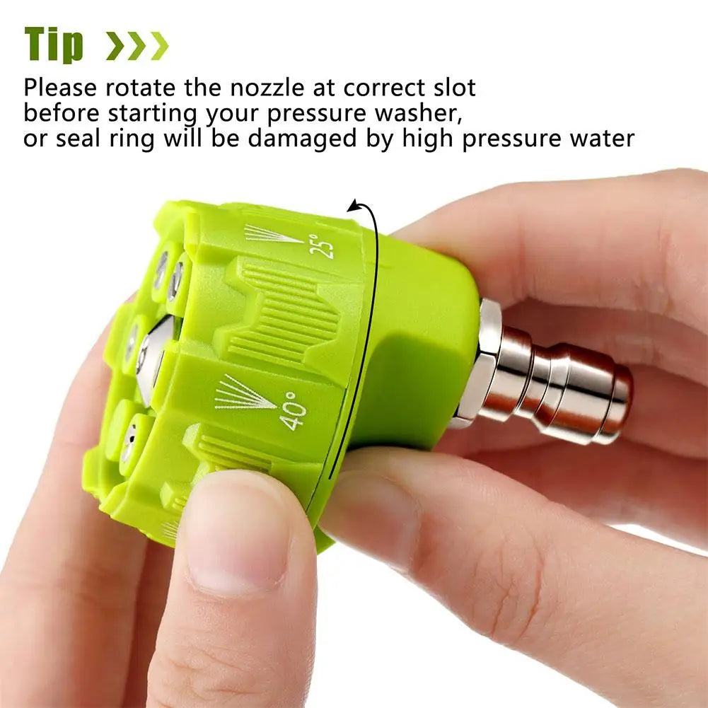 Pressure Washer Nozzle 6in1 Universal 4000Psi High Pressure Washer Spray Nozzle Garden Cleaning Pressure Jet Connect Spray Head