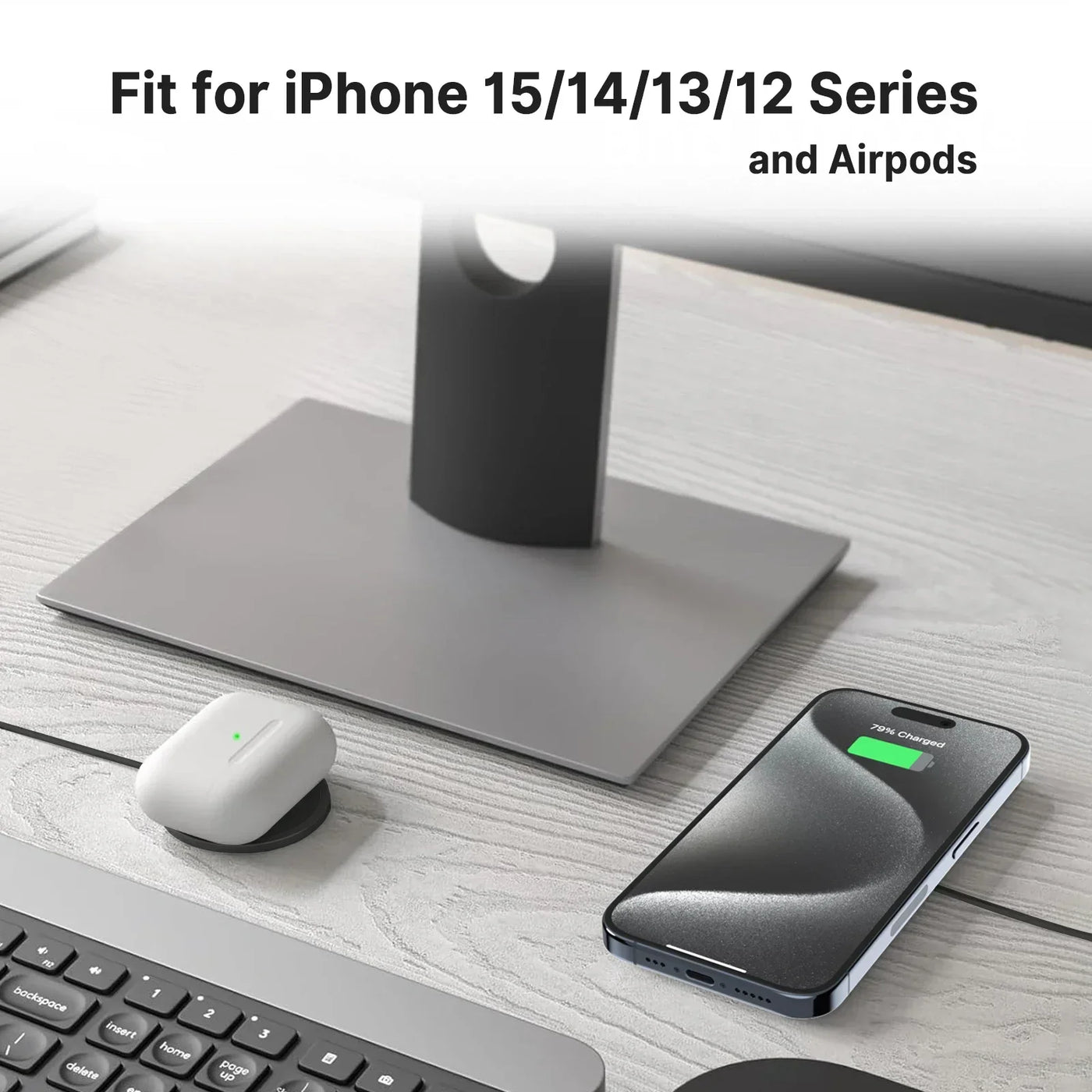 Magnetic Wireless Charger Pad Stand for iPhone 16 15 14 13 Pro Max Mini Airpods PD Macsafe Earphone Phone Fast Charging Station