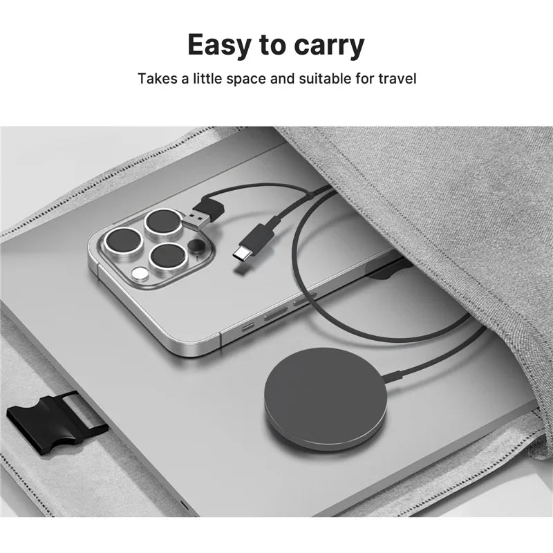 Magnetic Wireless Charger Pad Stand for iPhone 16 15 14 13 Pro Max Mini Airpods PD Macsafe Earphone Phone Fast Charging Station